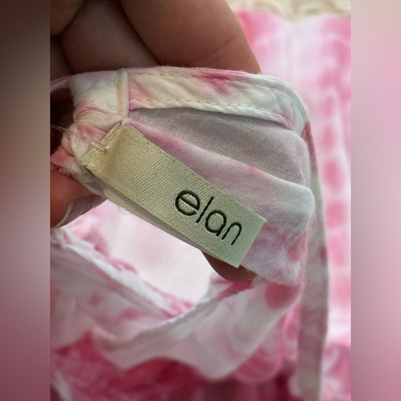 Elan Pink Tie Dye Halter Maxi Dress Size Large Boho Summer slits rayon - Picture 9 of 9